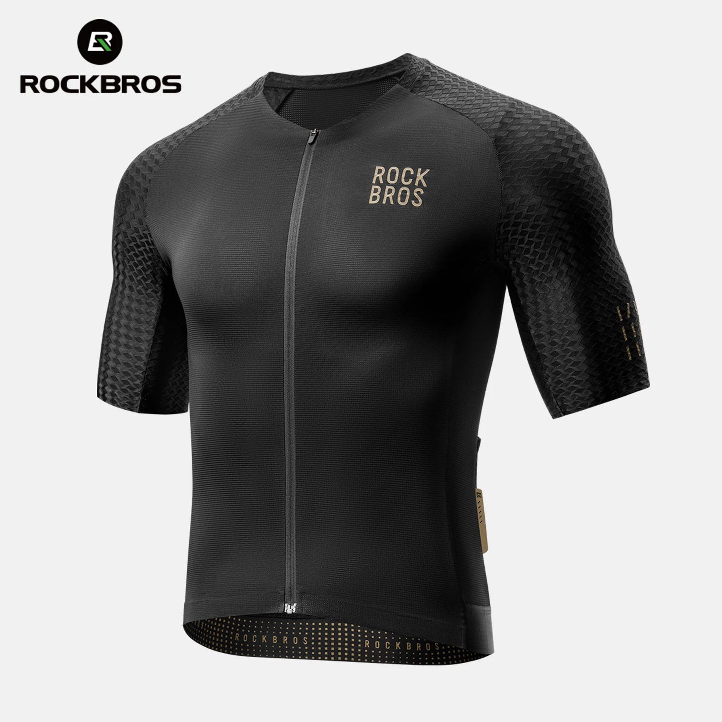 ROCKBROS Summer Cycling Short Sleeve Jersey Lightweight Quick Dry Breathable Sunscreen Jersey High Elastic Men Cycling Clothing