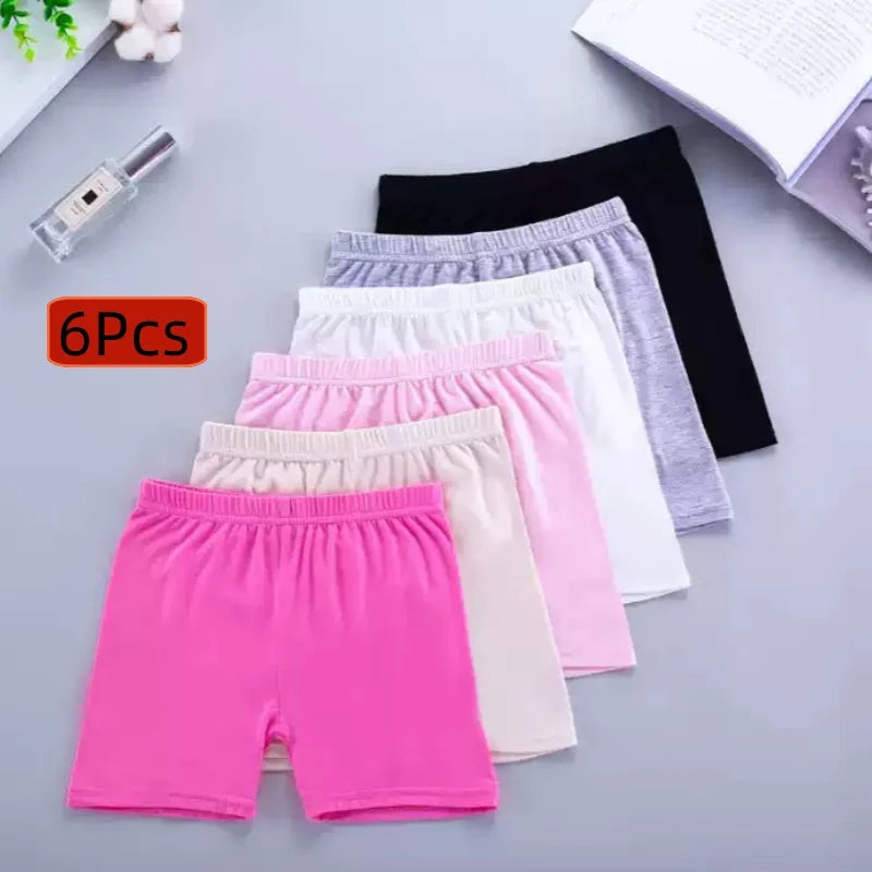 6Pcs Girls Summer Leggings Shorts Set For Kids Wardrobe Essentials