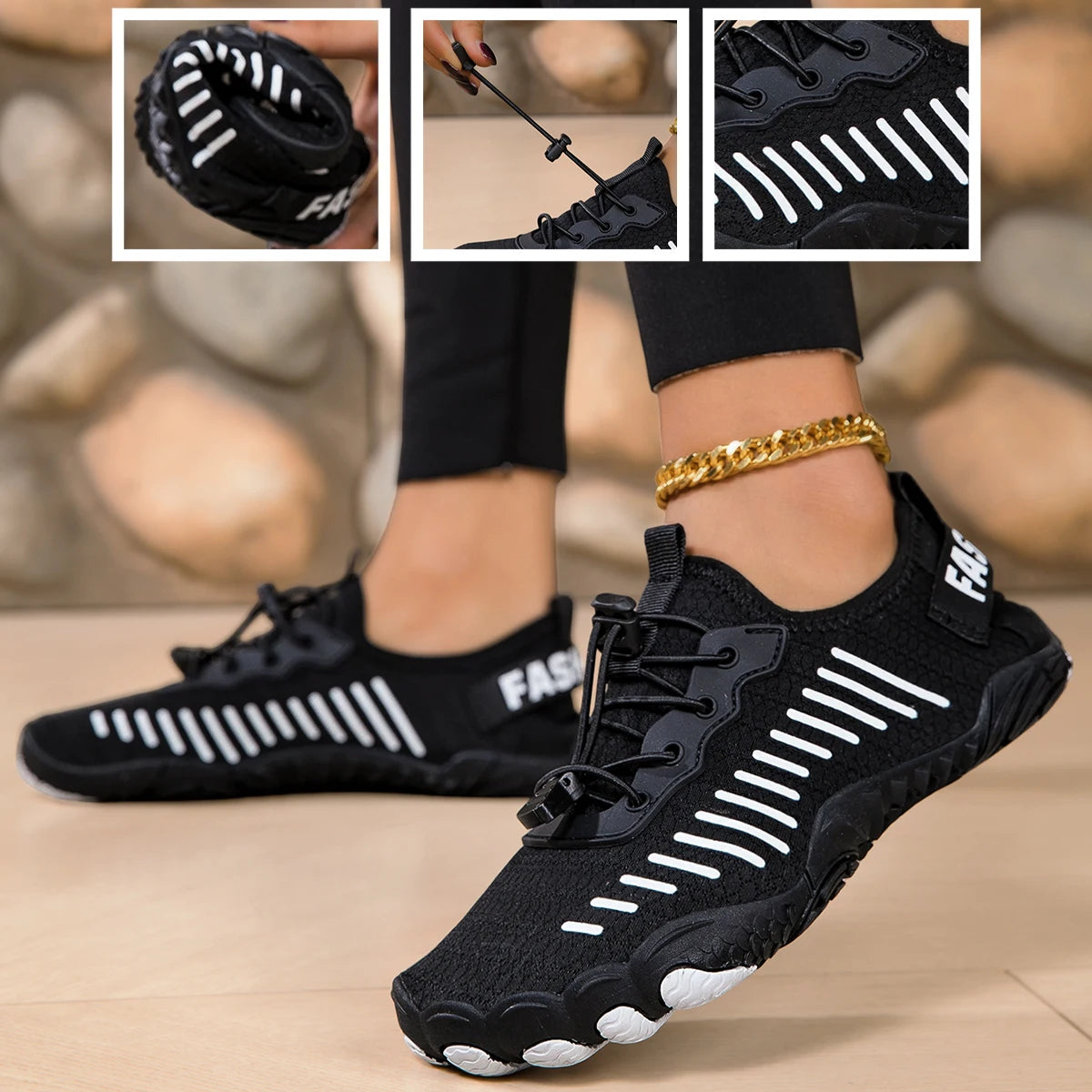 Lightweight Barefoot Aqua Shoes Quick Dry Mesh Non Slip Design