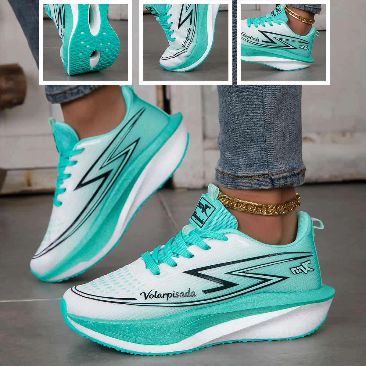Unisex Gradient Lightning Running Shoes Breathable Mesh Cushion