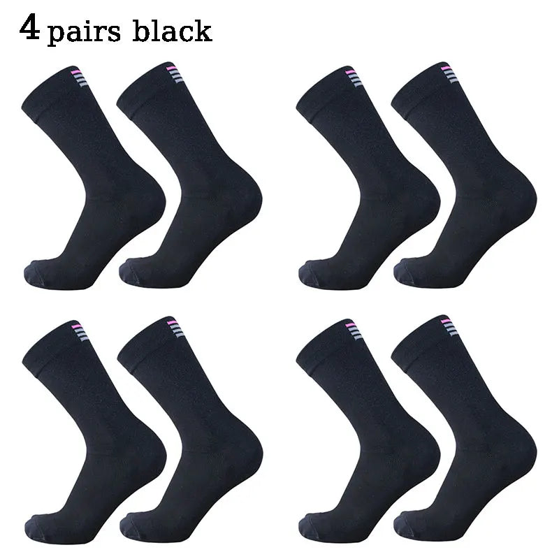 Unisex Cycling Socks Nylon Spandex Mid Length For Racing