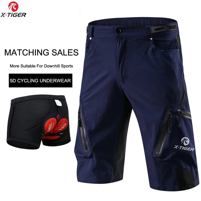 X-TIGER Men's Cycling Shorts With 5D Gel Pad For MTB