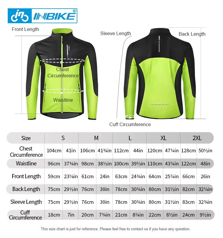 INBIKE Men's Waterproof Windproof Fleece Cycling Jacket With Pockets