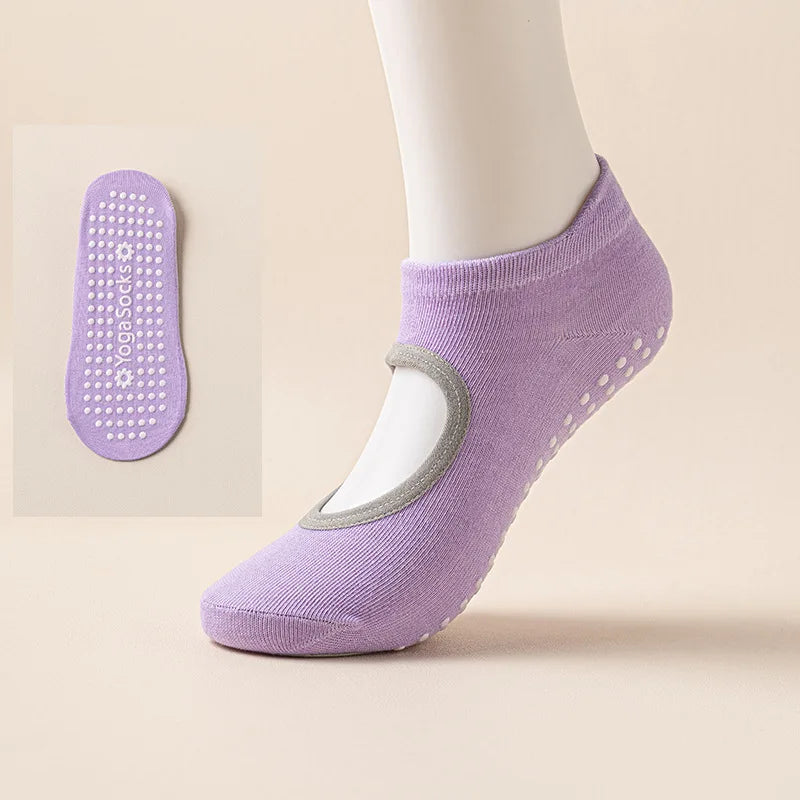Non-Slip Yoga Pilates Socks With Silicone Grip Sweat-Absorbent Breathable