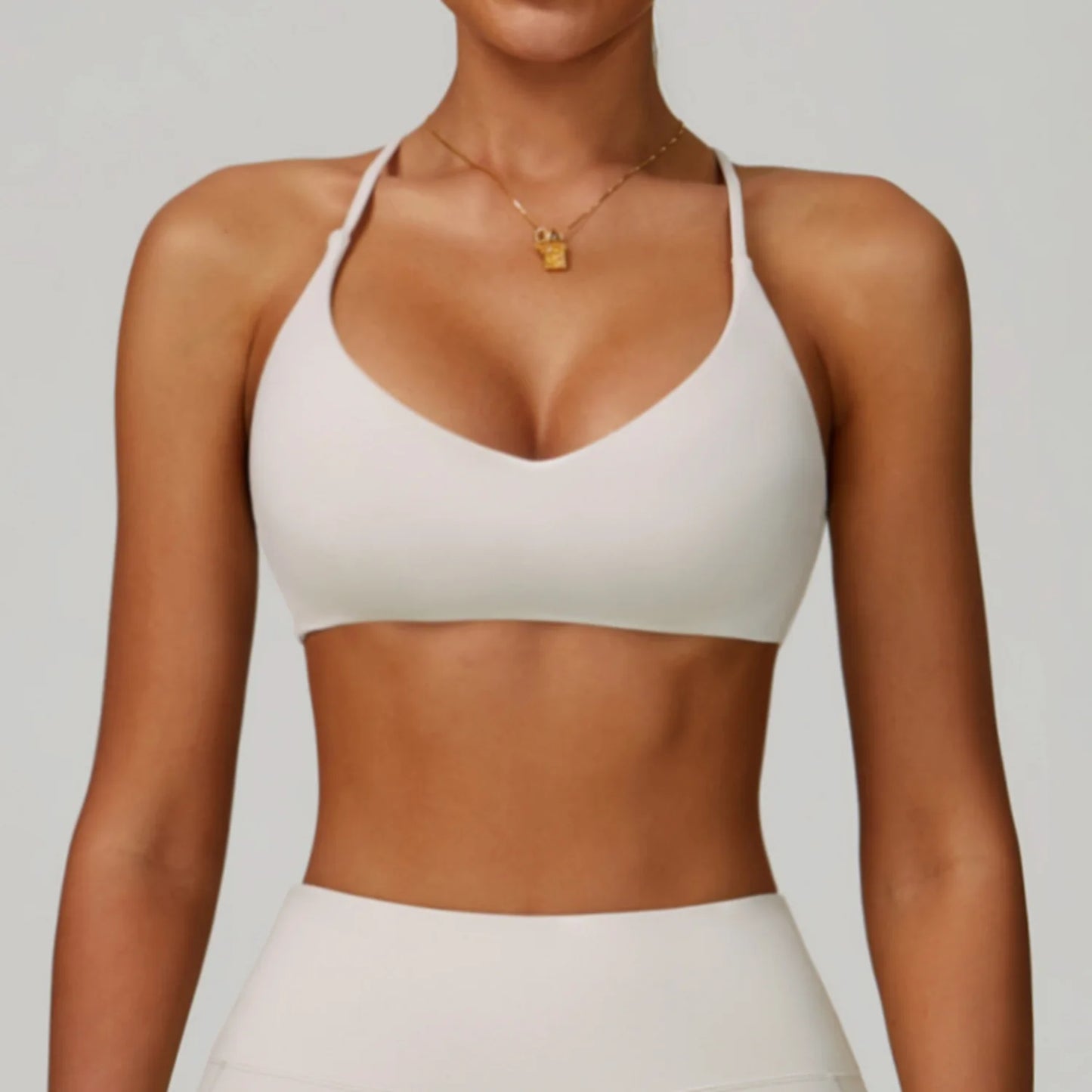 Cross Shoulder Straps Sports Bra For Women Anti Sweat Yoga