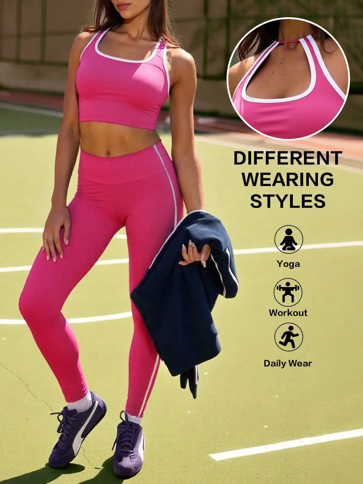 Women Seamless Ribbed Workout Set With Crop Top And Leggings