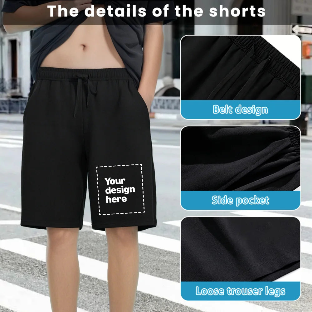 Custom Image Front Print Shorts For Men With Quick Dry