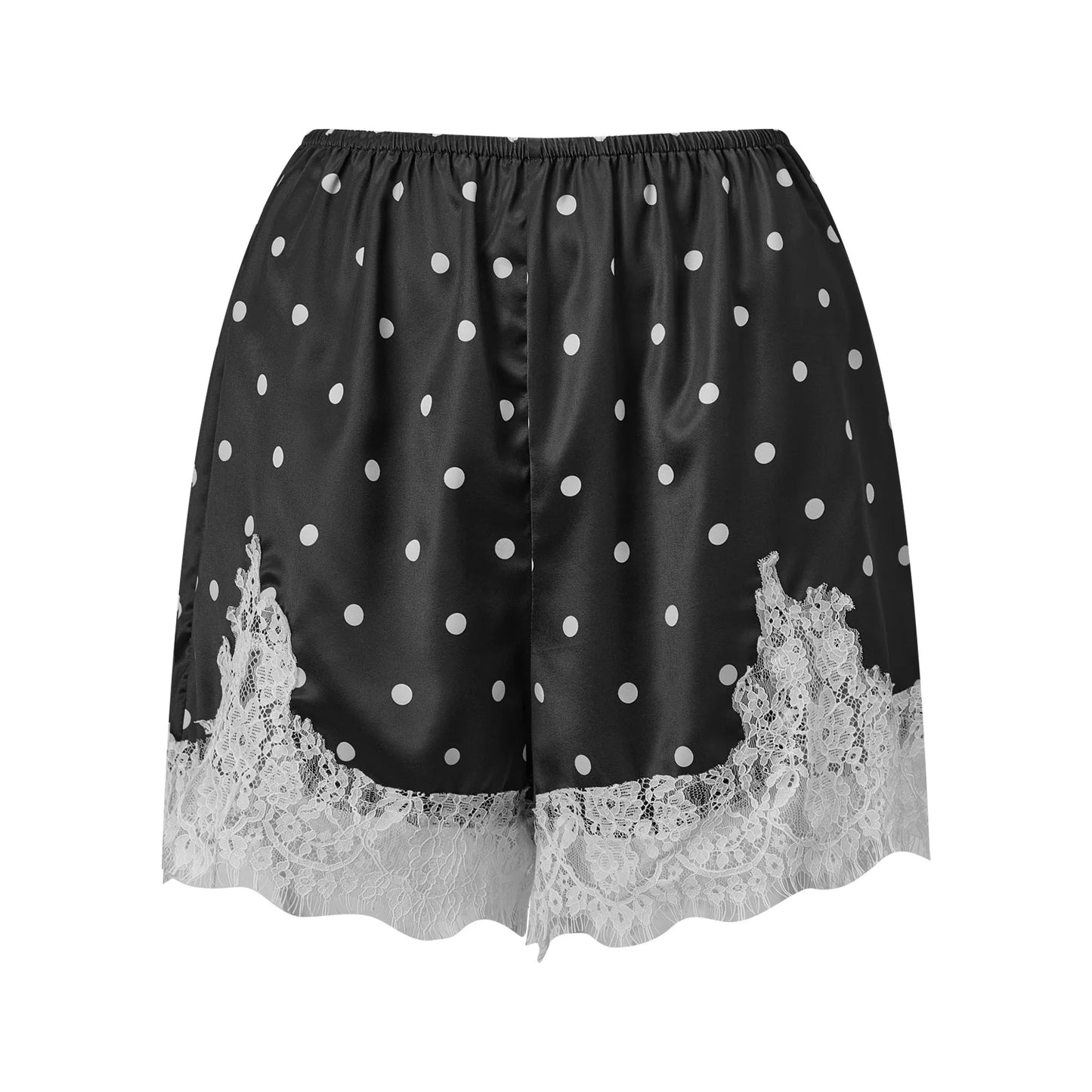 Women Polka Dot Satin Shorts Casual Loose Fit Summer Comfortable