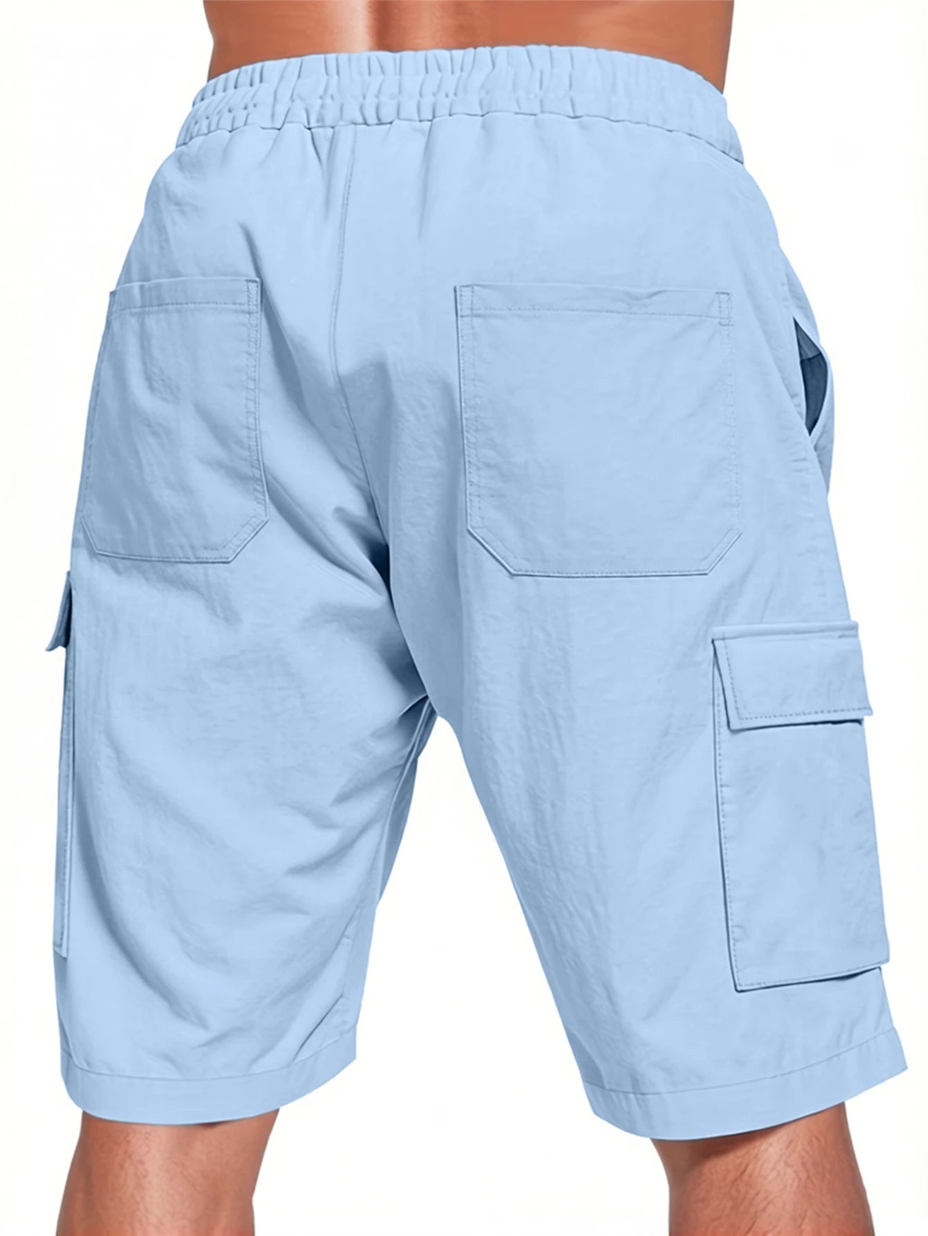 Winthunder Men's Outdoor Shorts Drawstring Elastic Waist Multi Pocket