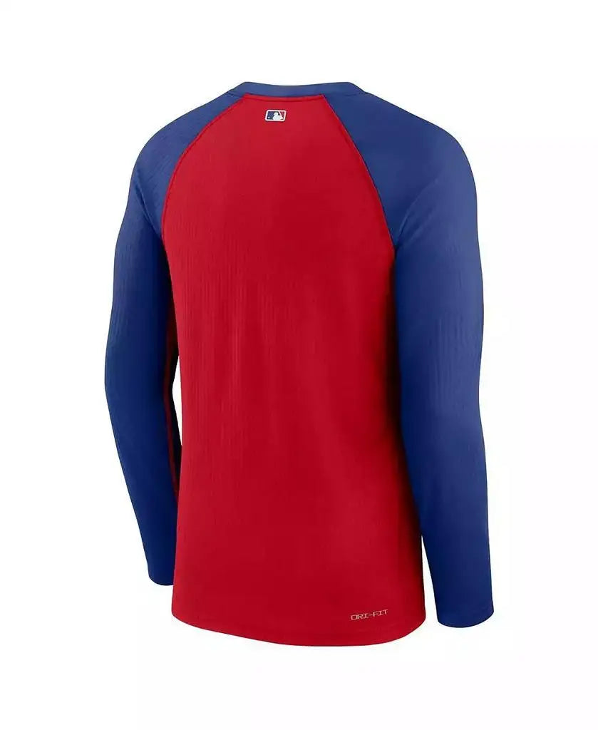Nike Mens Chicago Cubs Authentic Raglan Performance Long Sleeve T Shirt