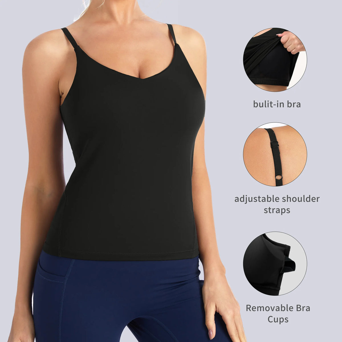 The Gym People Women's Longline Racerback Padded Sports Bra