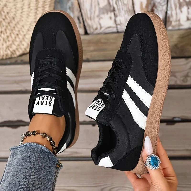 Women's Retro Lace Up Sneakers Lightweight Casual Walking Shoes