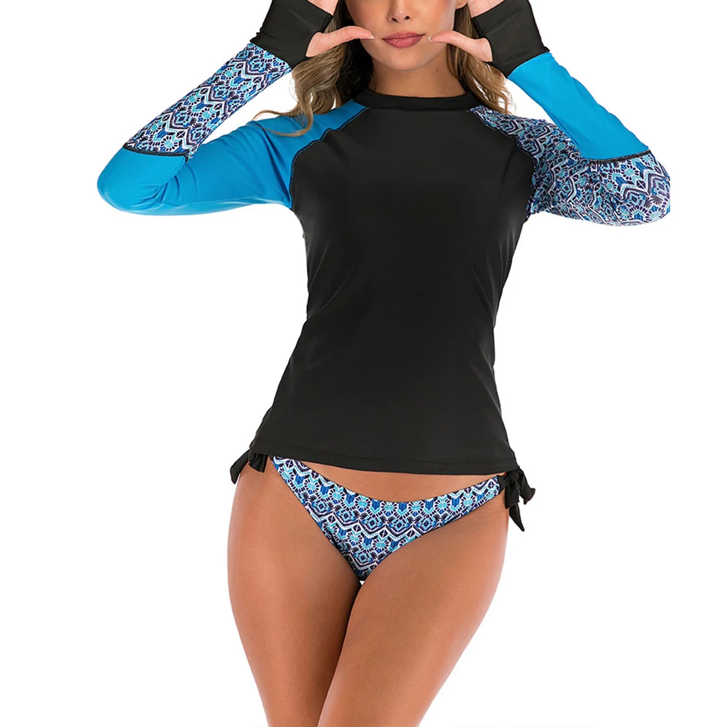 Women's Long Sleeve UV Protection Rash Guard Swimsuit