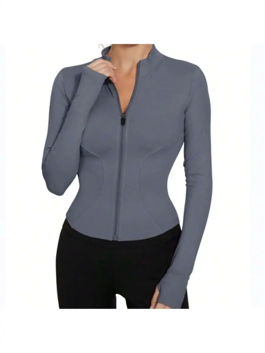 Women's Zip Up Fitness Jacket for Yoga and Running