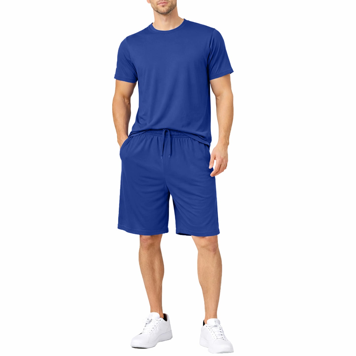 Men's 2 Piece Athletic Tee And Short Set Polyester