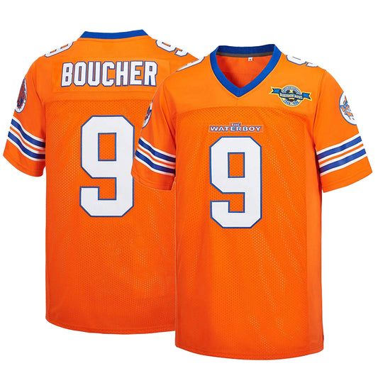Men's Bobby Boucher Football Jersey Adam Sandler Movie Mud Dogs Embroidered Polyester