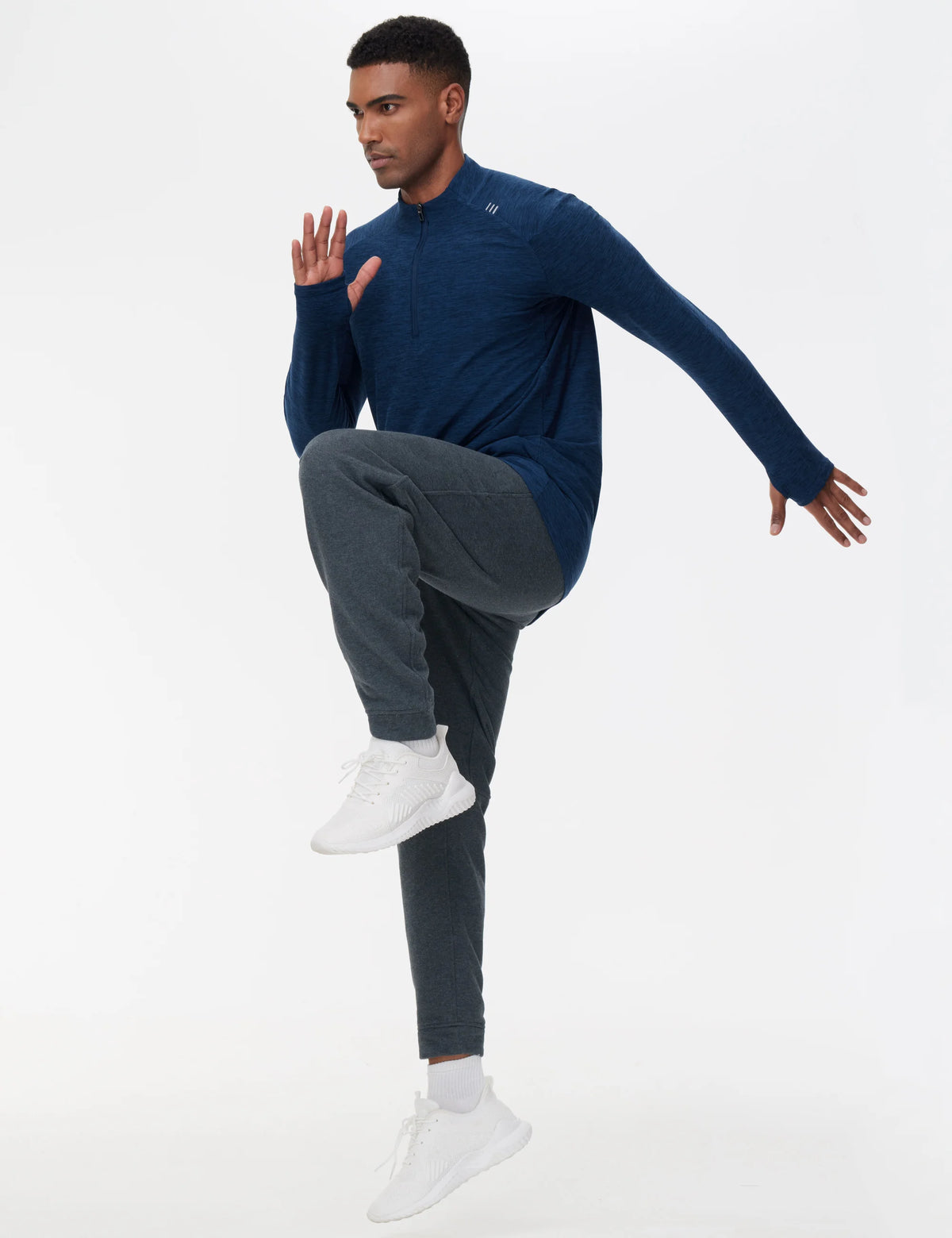 The Gym People Men Long Sleeve Golf Pullover Half Zip