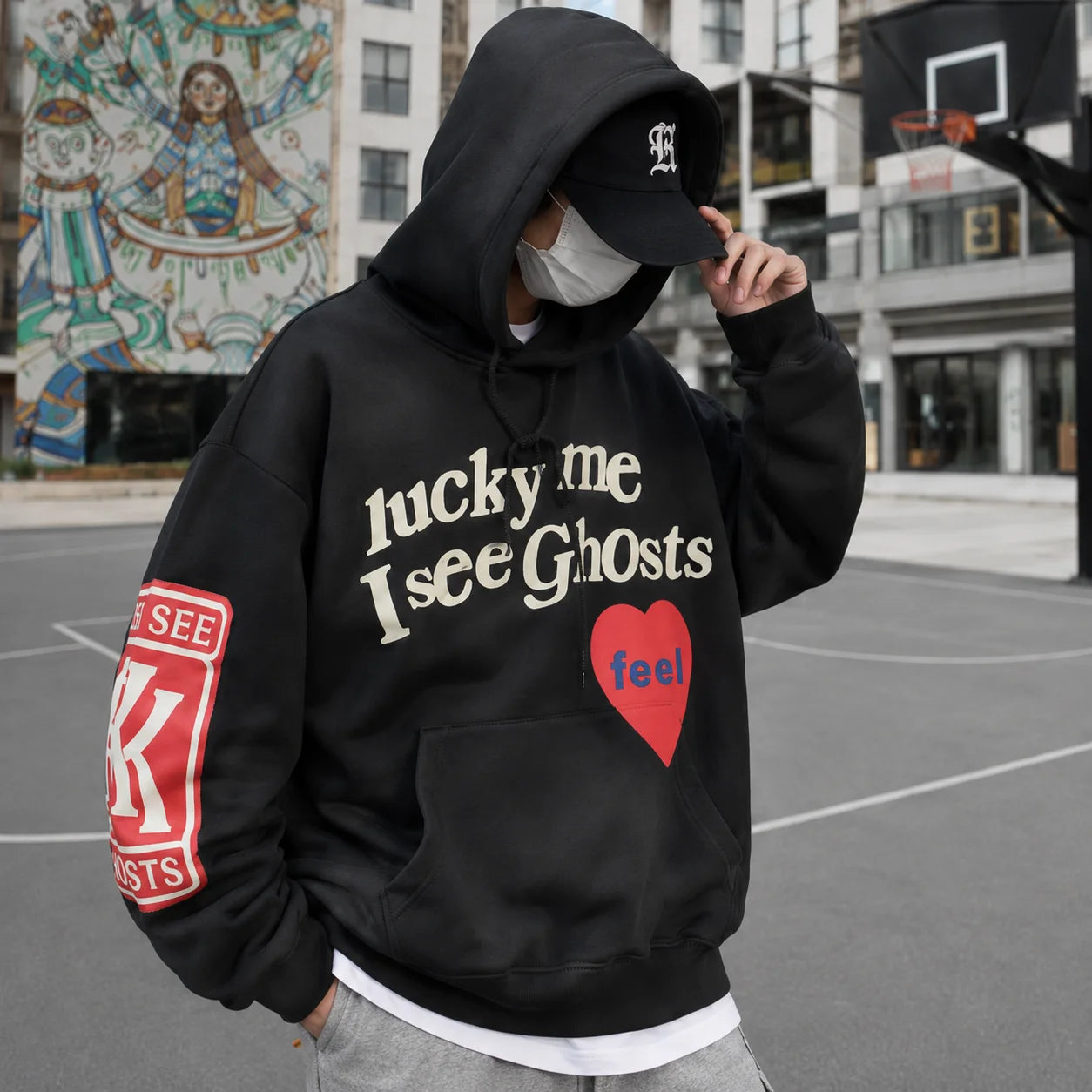 Oversized Graphic Hoodie Unisex Streetwear Pullover Sweatshirt