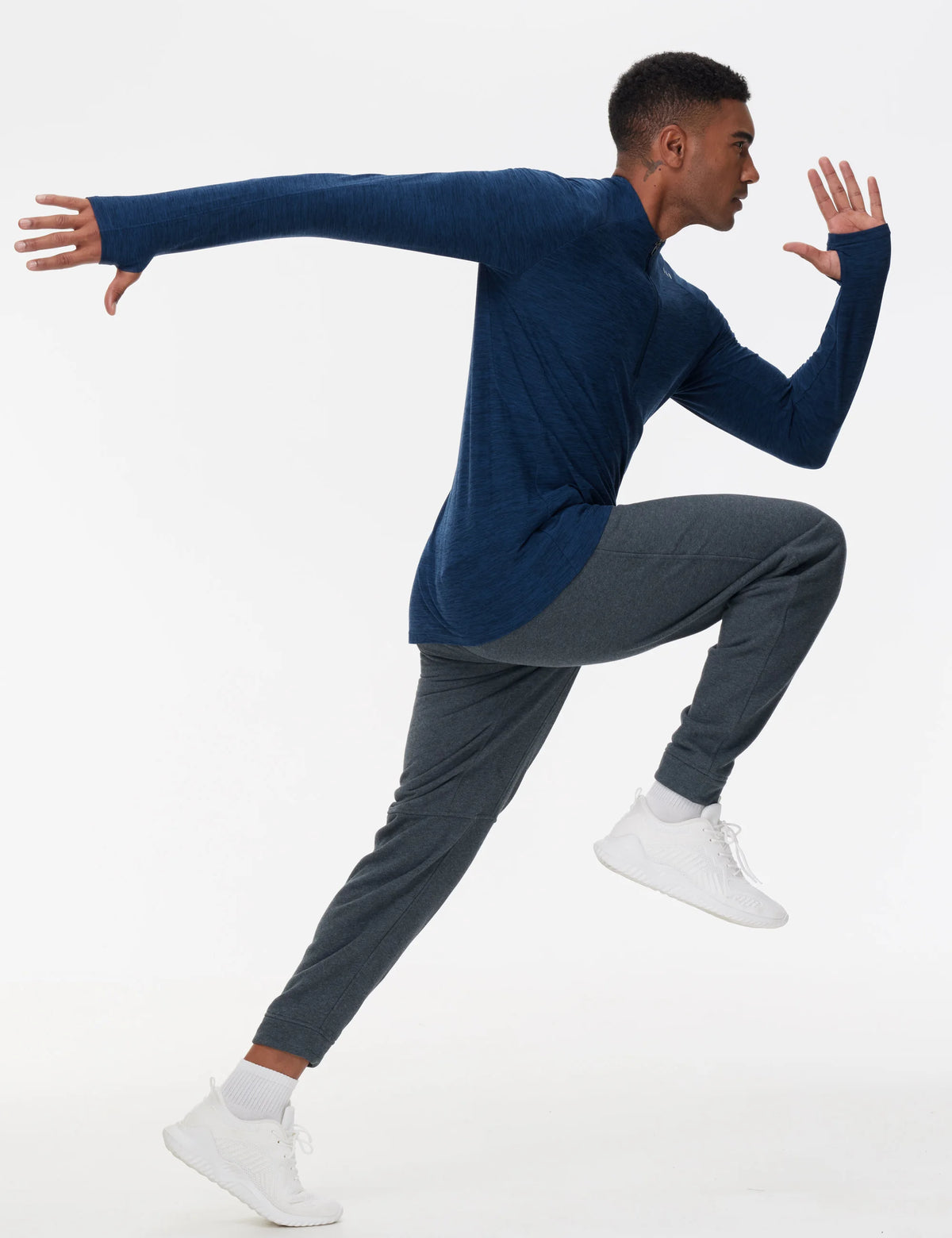The Gym People Men Long Sleeve Golf Pullover Half Zip
