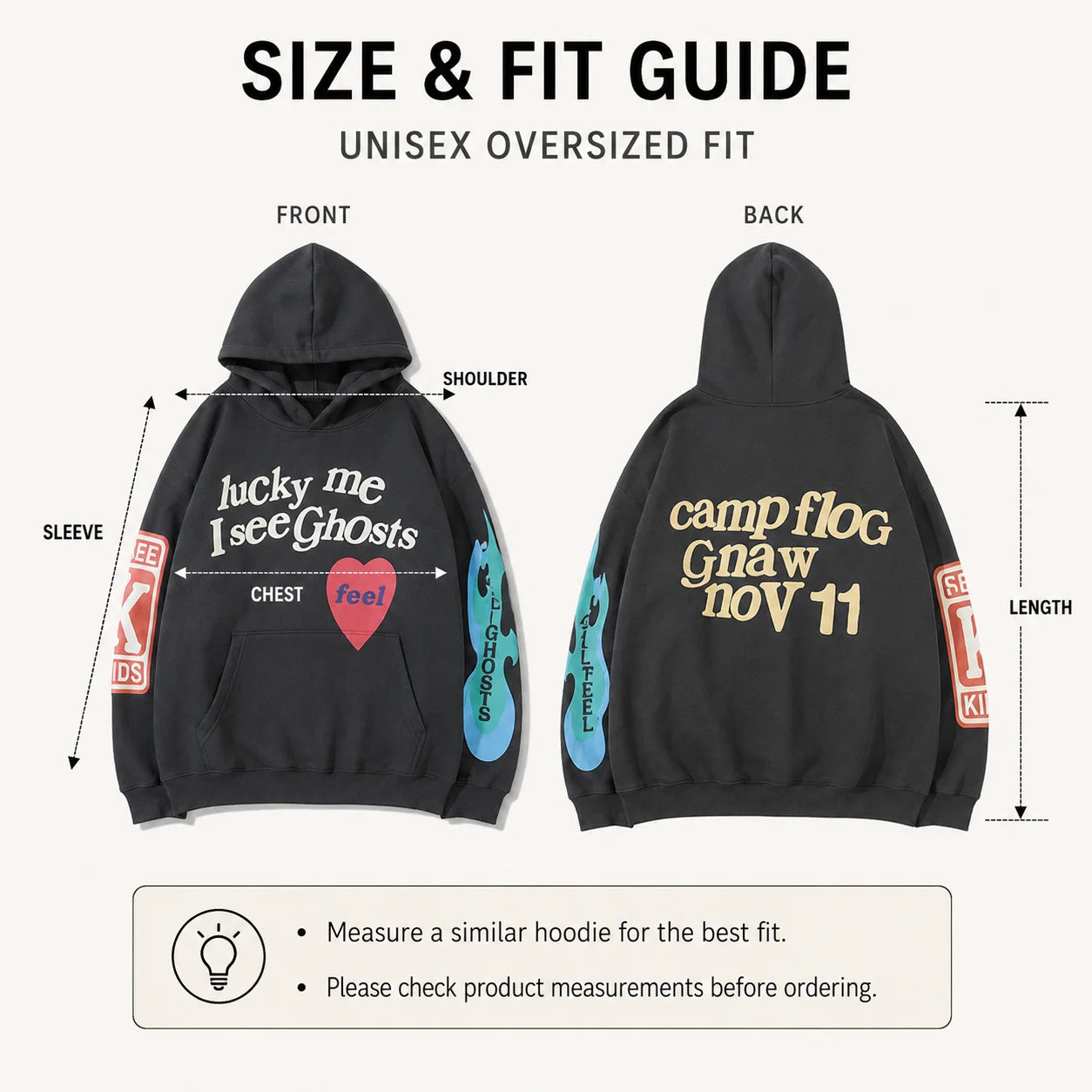 Oversized Graphic Hoodie Unisex Streetwear Pullover Sweatshirt