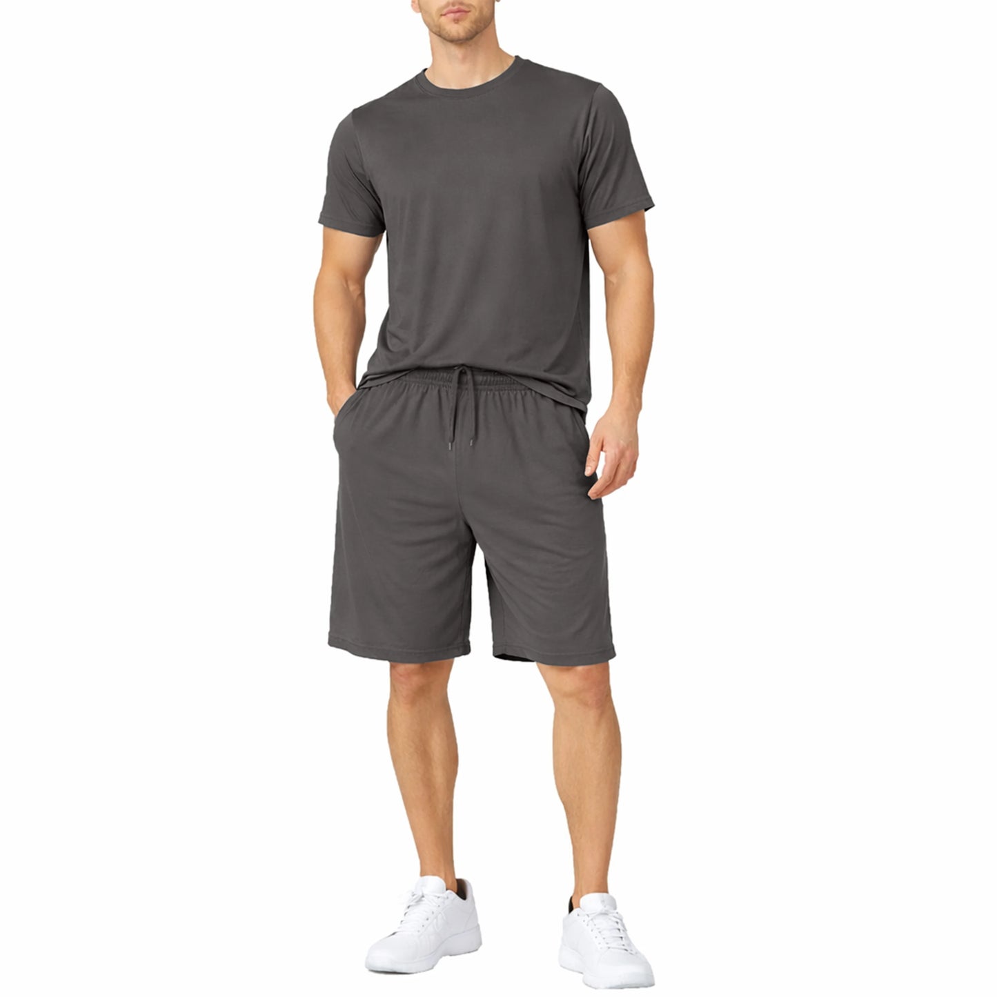 Men's 2 Piece Athletic Tee And Short Set Polyester