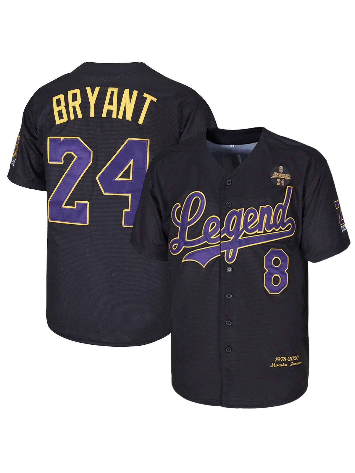 Bryant Baseball Jersey Embroidered Training Sports Shirt