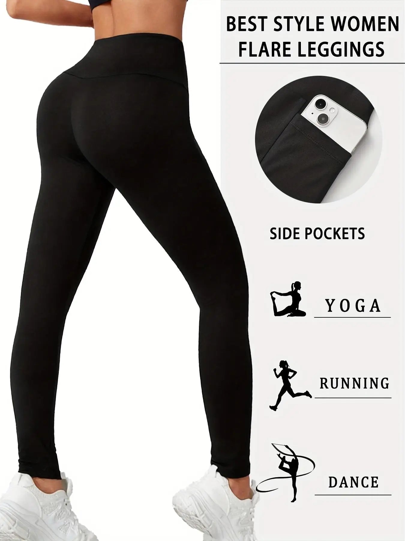 High-Waist Fleece-Lined Yoga Pants With Pockets For Women