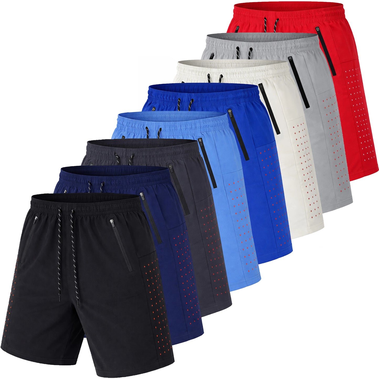 Men's 3 Pack Performance Training Shorts With Zipper Pockets
