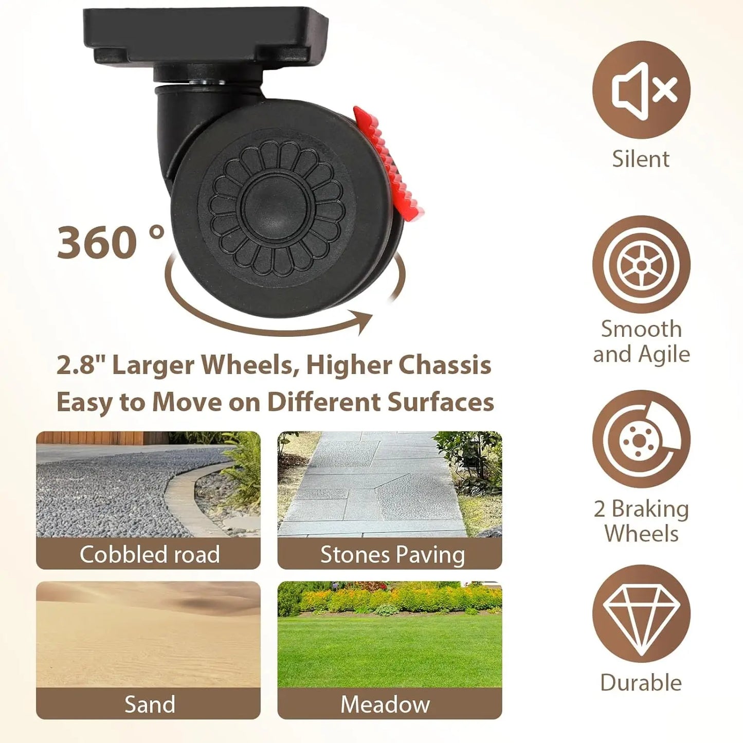 360 Degree Rotating Foldable Storage Cart With Four Silent Wheels