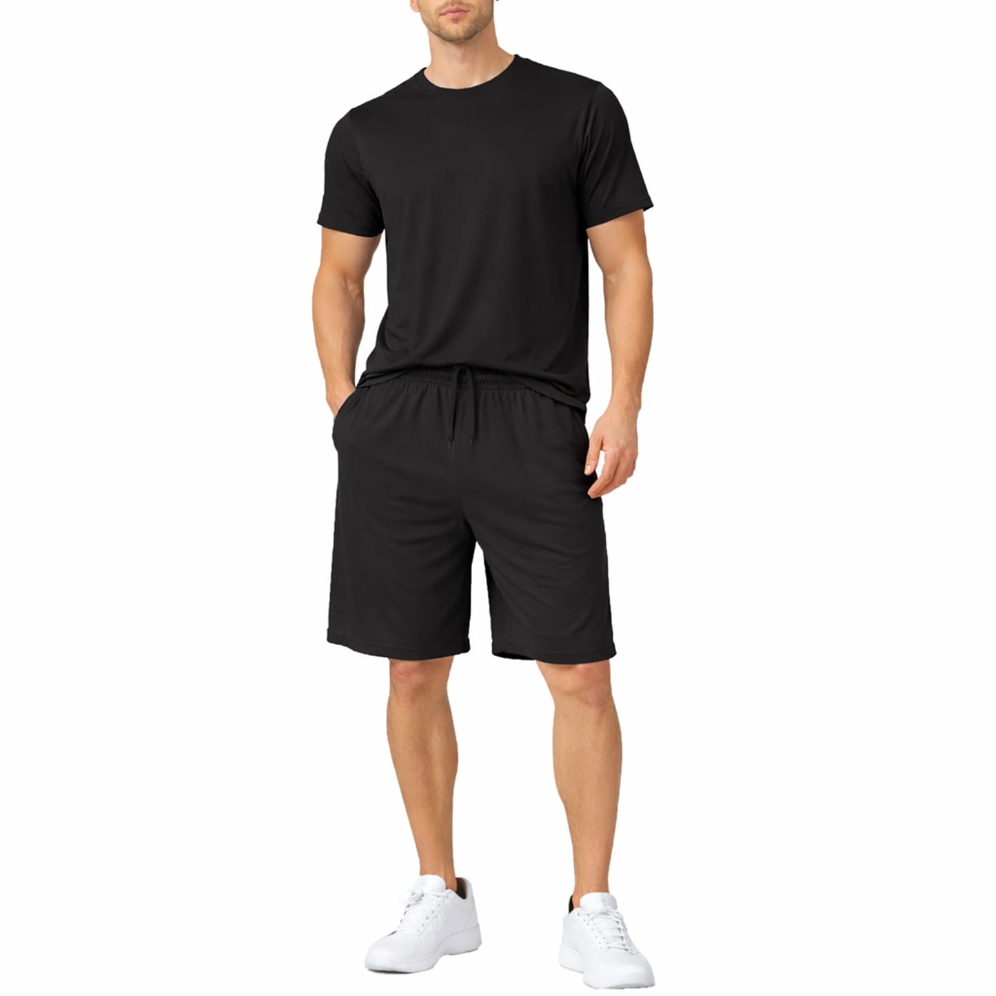 Men's 2 Piece Athletic Tee And Short Set Polyester