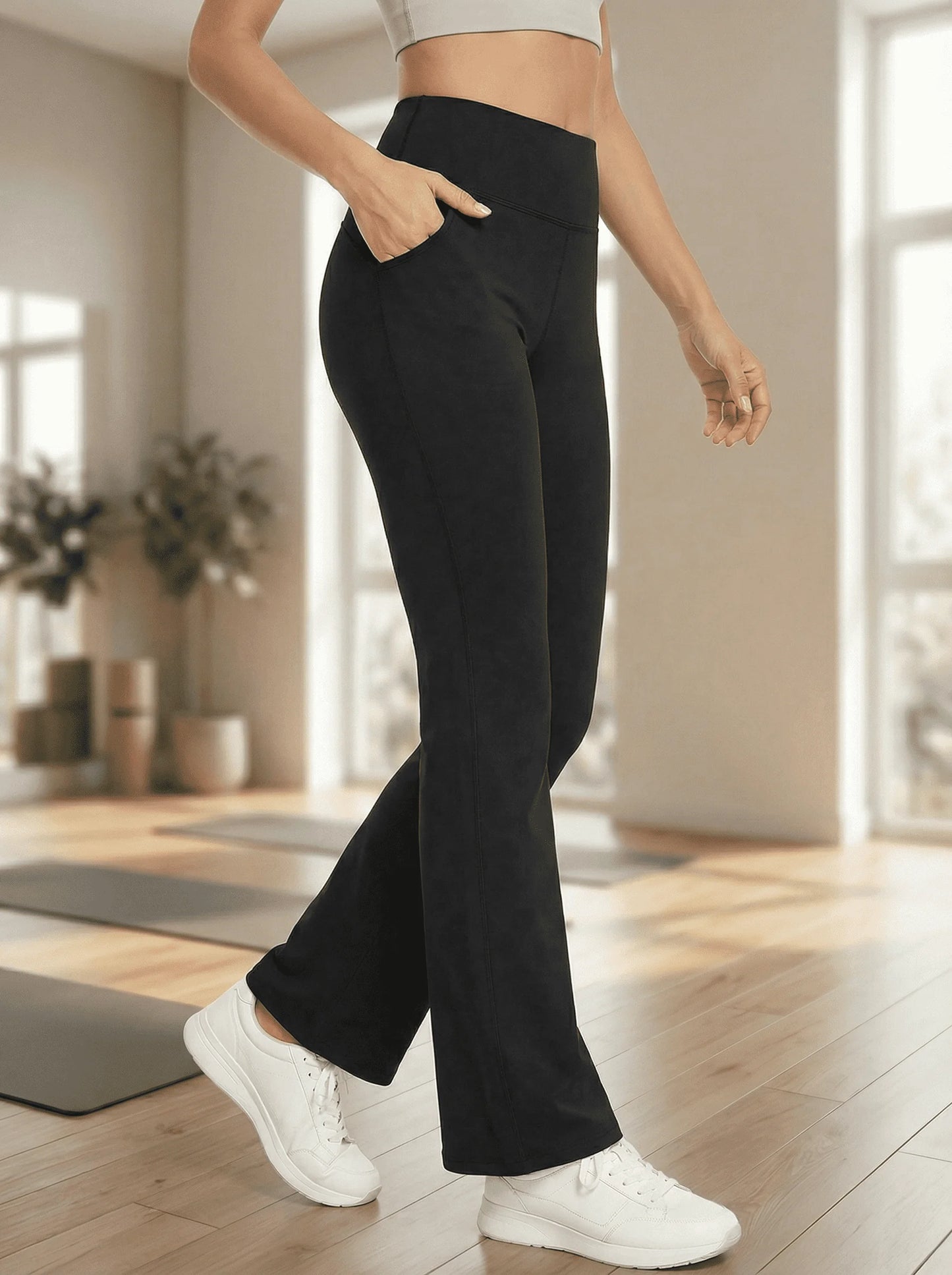 Women's High Waisted Yoga Pants With Pockets And Stretch Fabric