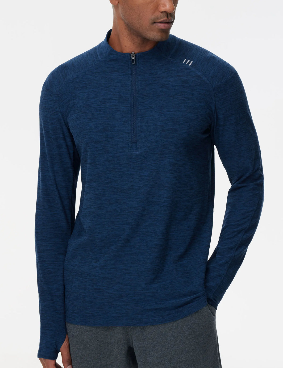 The Gym People Men Long Sleeve Golf Pullover Half Zip