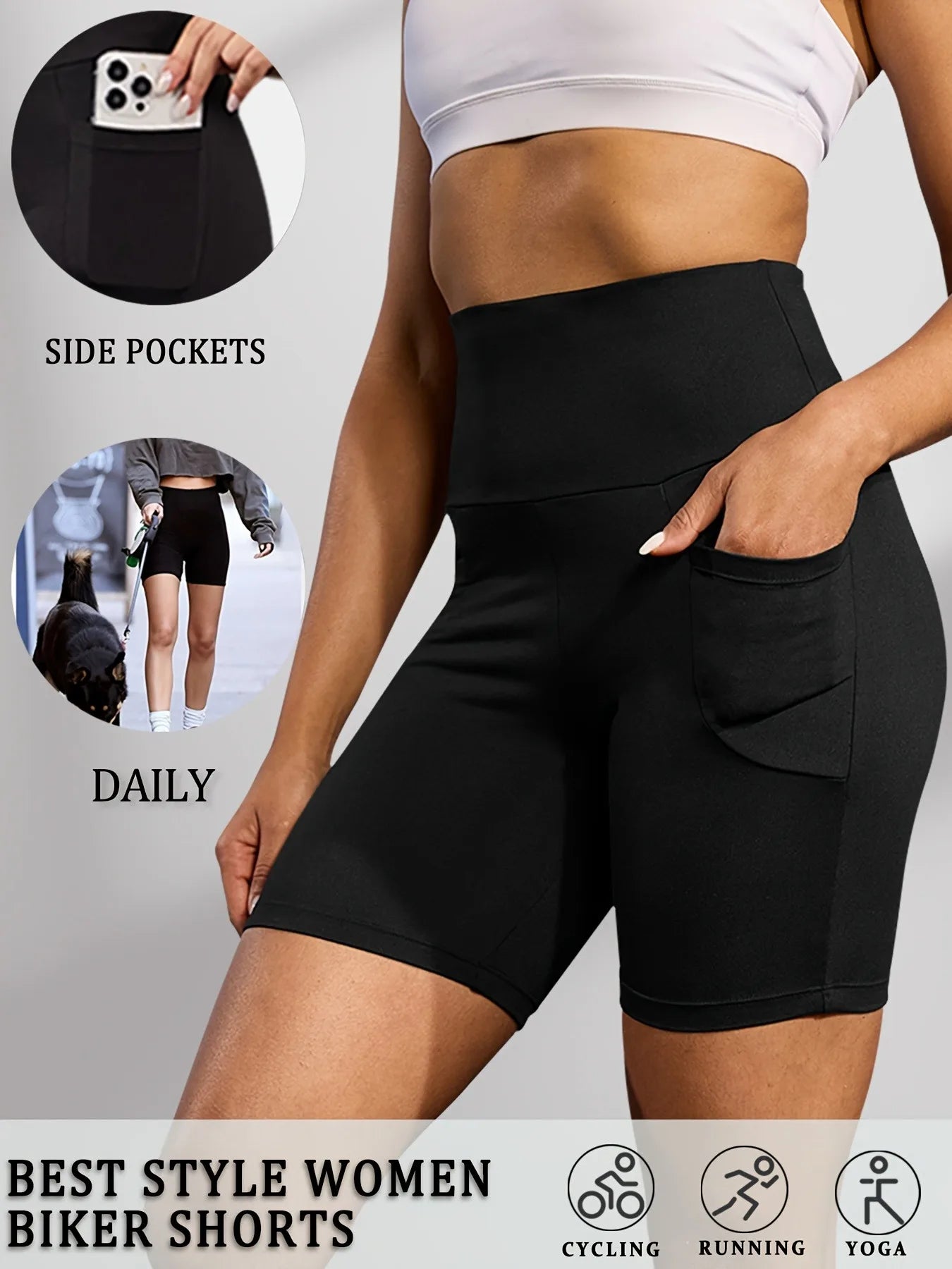 Women's High-Waisted Running Shorts With Pockets For Exercise