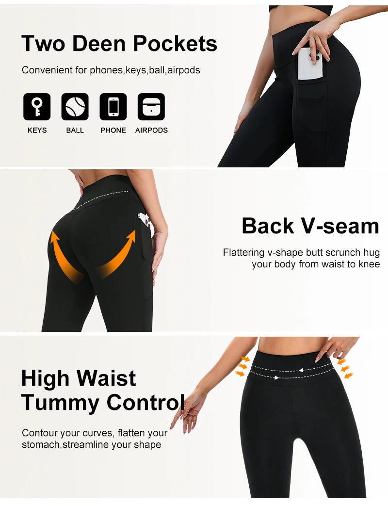 Womens 4-Piece Fleece-Lined High-Waisted Leggings Set For Running