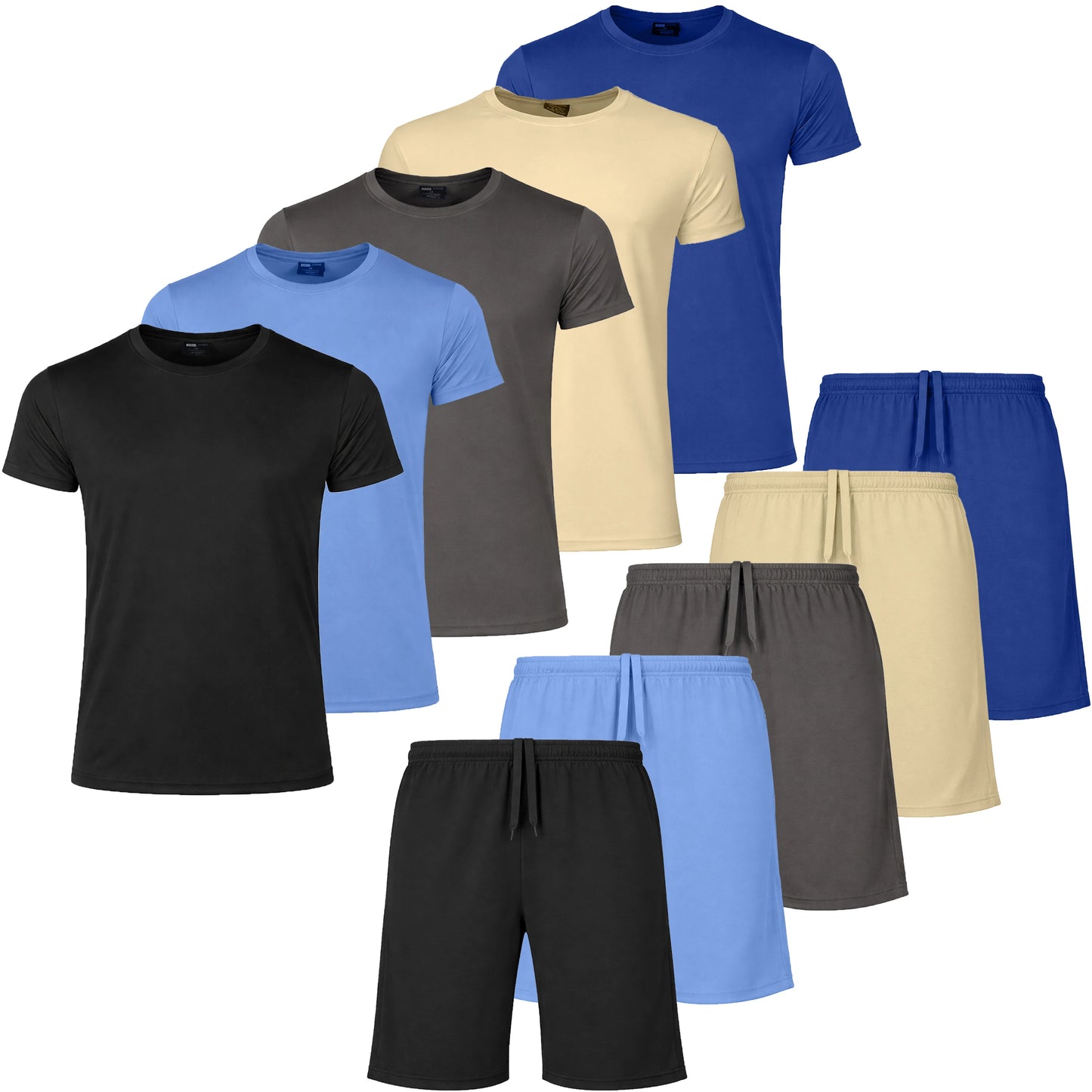 Men's 2 Piece Athletic Tee And Short Set Polyester