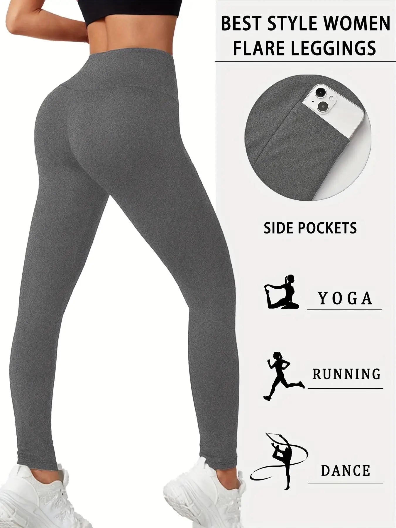 High-Waist Fleece-Lined Yoga Pants With Pockets For Women