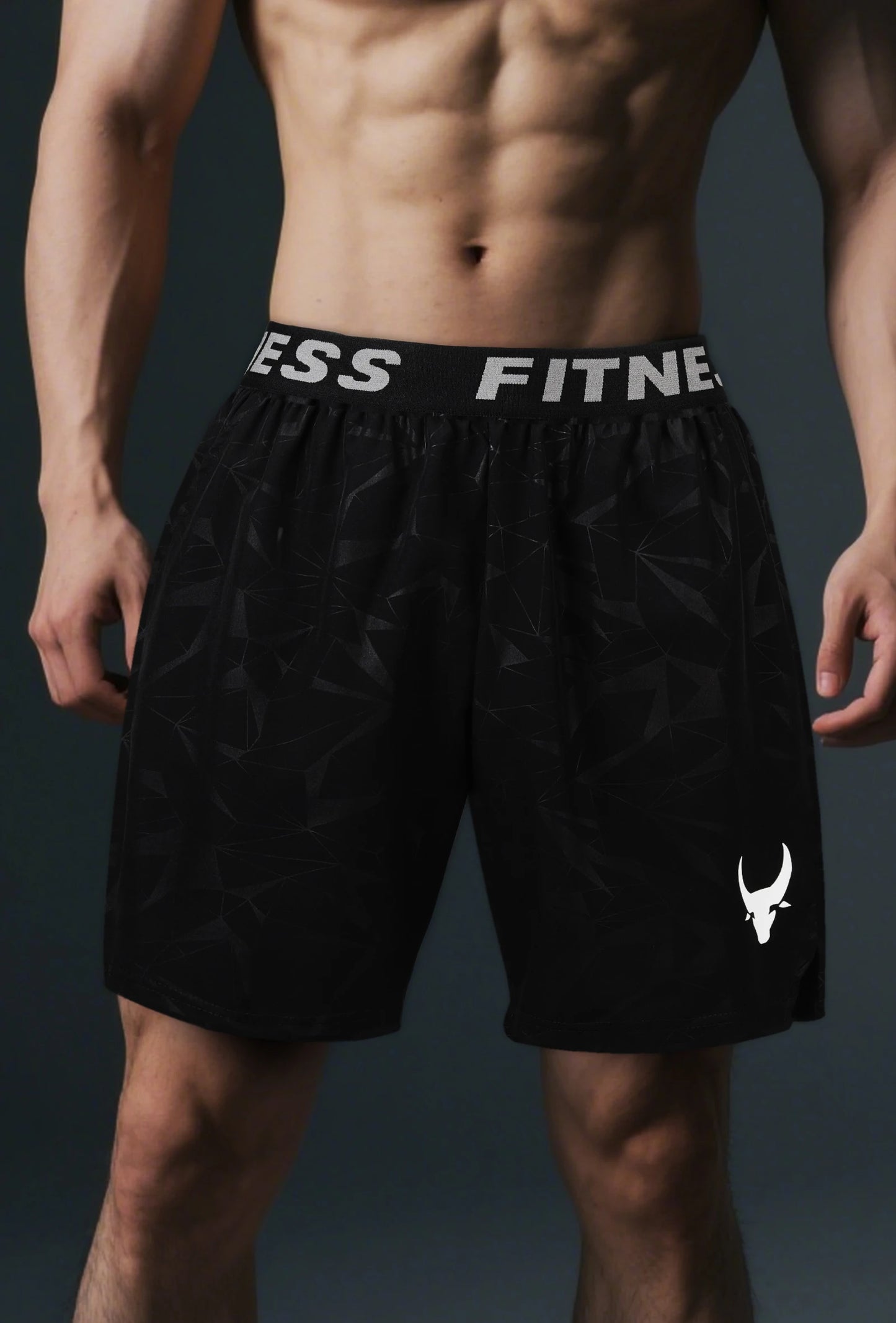 QuickDry Breathable Geometric-Print Athletic Shorts for Men