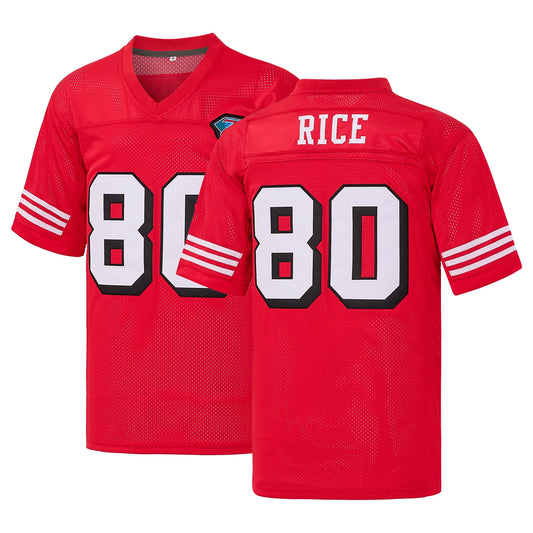 Rice Football Jersey With Embroidered Mesh V Neck Fan Gift