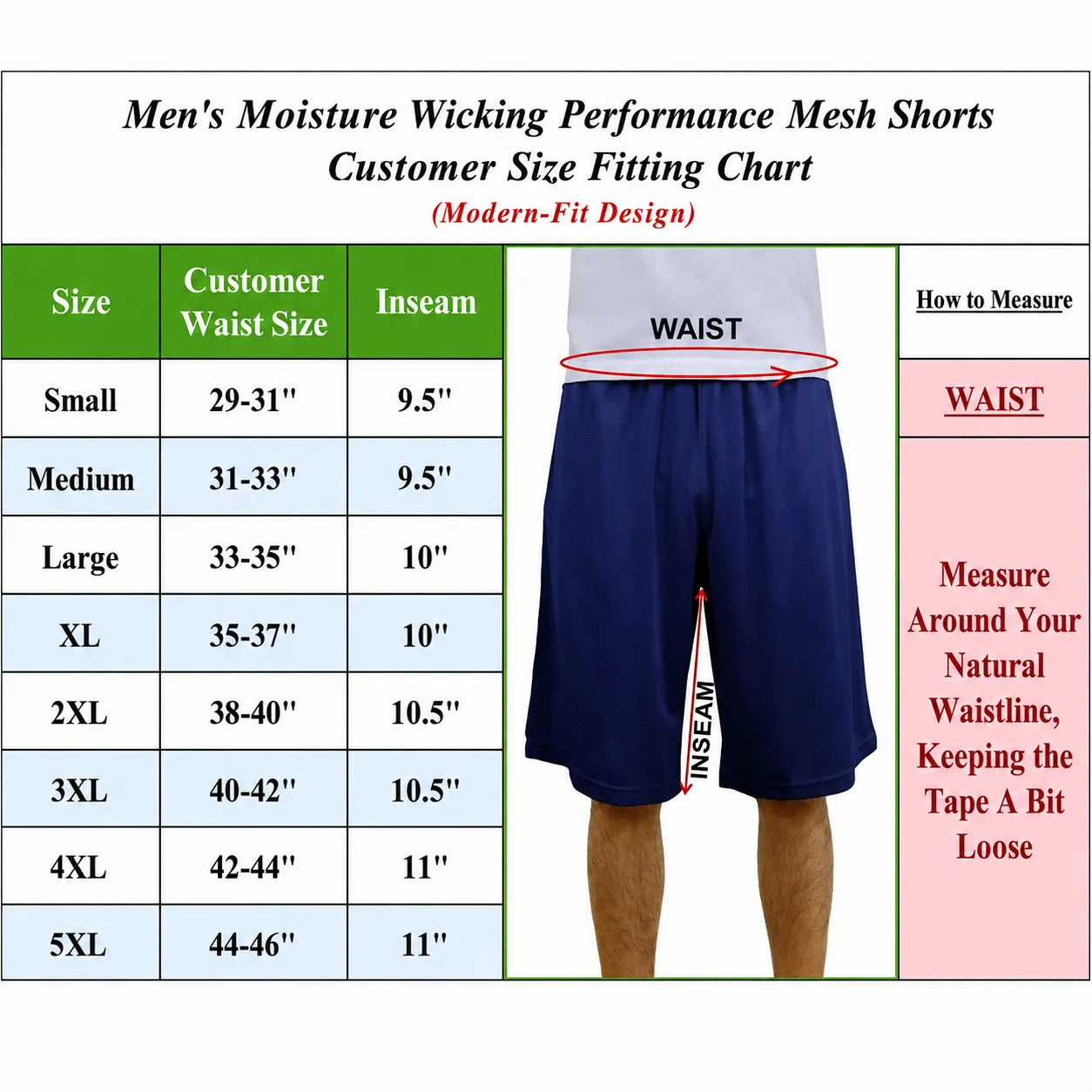 Men's 5 Pack Lightweight Breathable Moisture Wicking Mesh Shorts