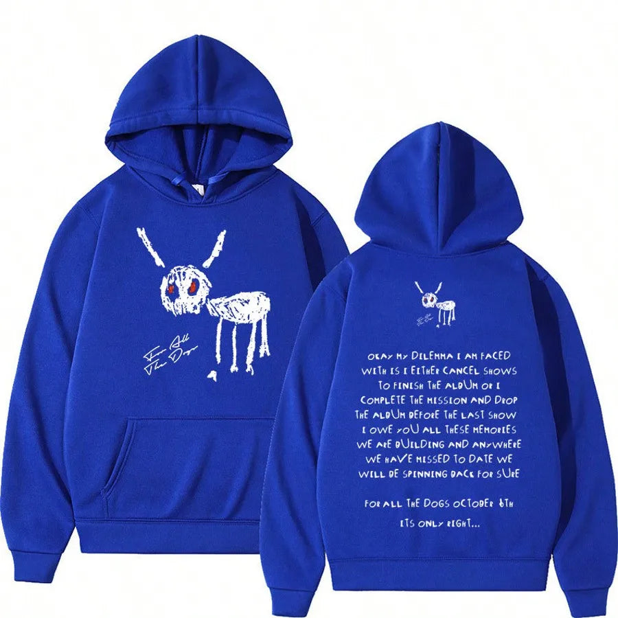 Drake All The Dogs Hoodie Unisex Gothic Graphic Sweatshirt