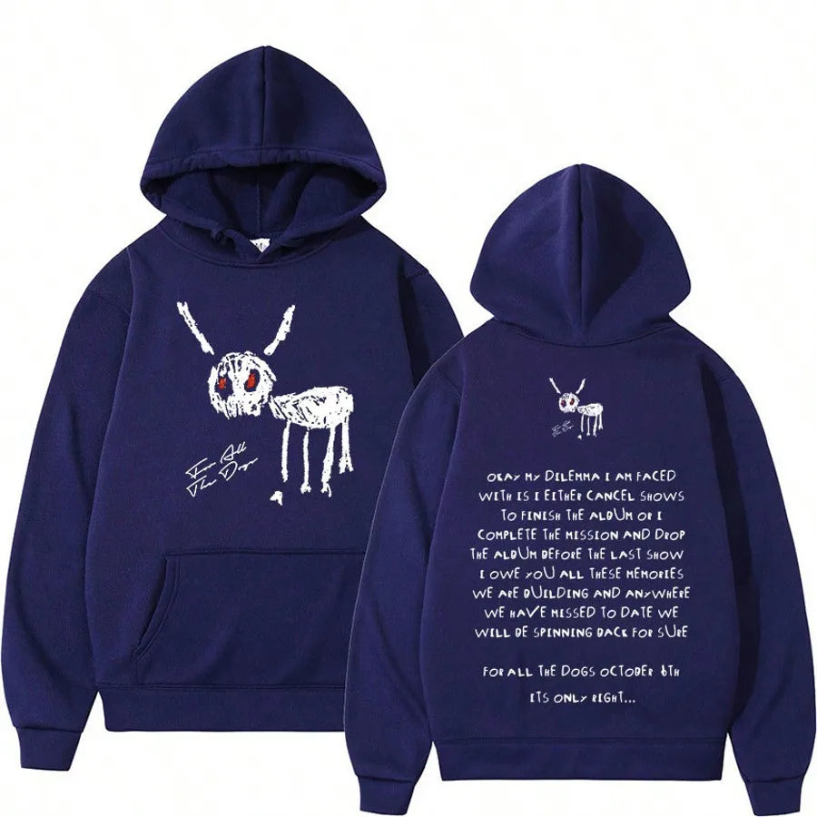 Drake All The Dogs Hoodie Unisex Gothic Graphic Sweatshirt