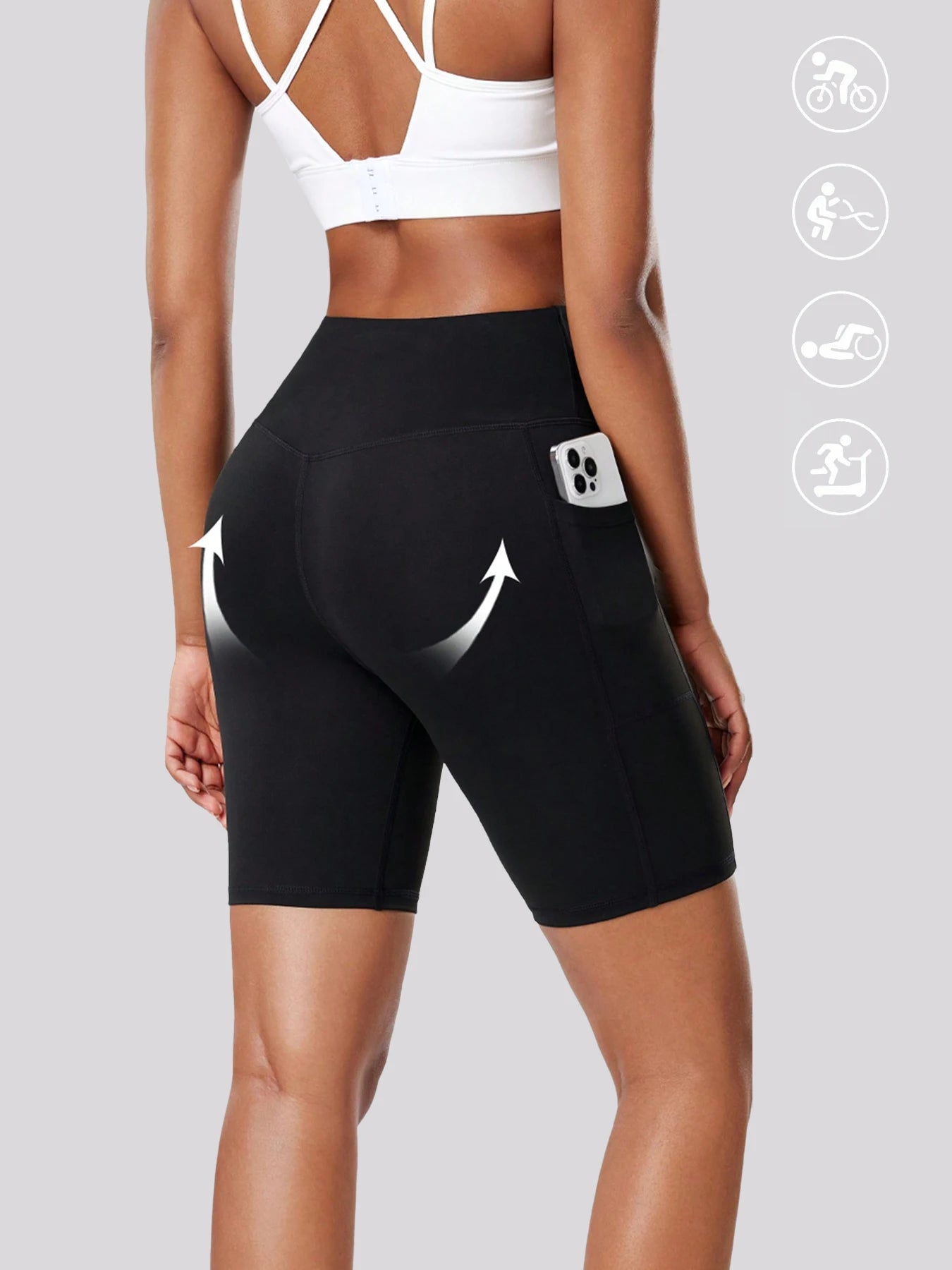 5 Pack High Stretch Yoga Shorts for Women with Pockets