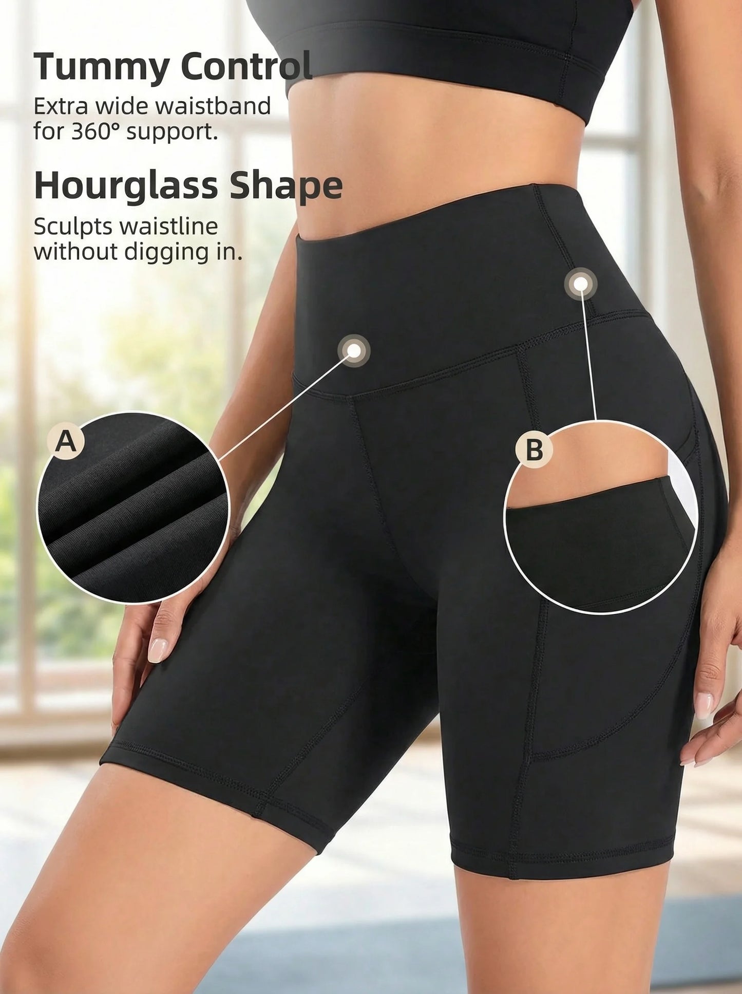 Women's High-Waisted Running Shorts With Pockets For Exercise