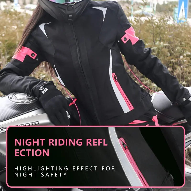 Women's Motorcycle Jacket Windproof Waterproof CE Protective Gear