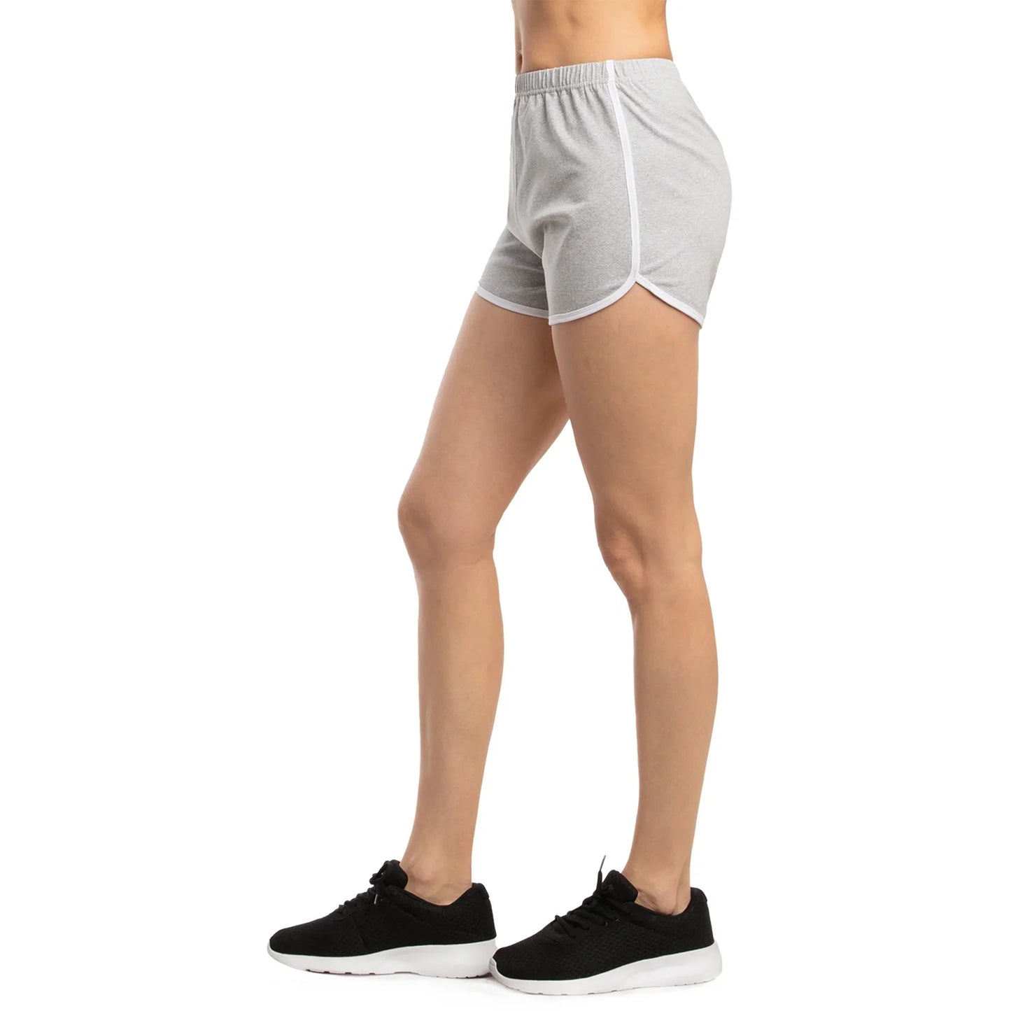 Cotton Knit Flexible Dolphin Athletic Shorts For Women