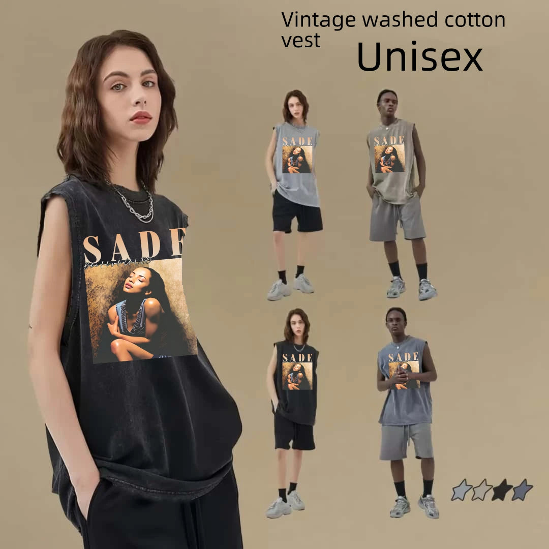 Cotton Unisex Graphic Tank Top For Men Casual Daily Wear