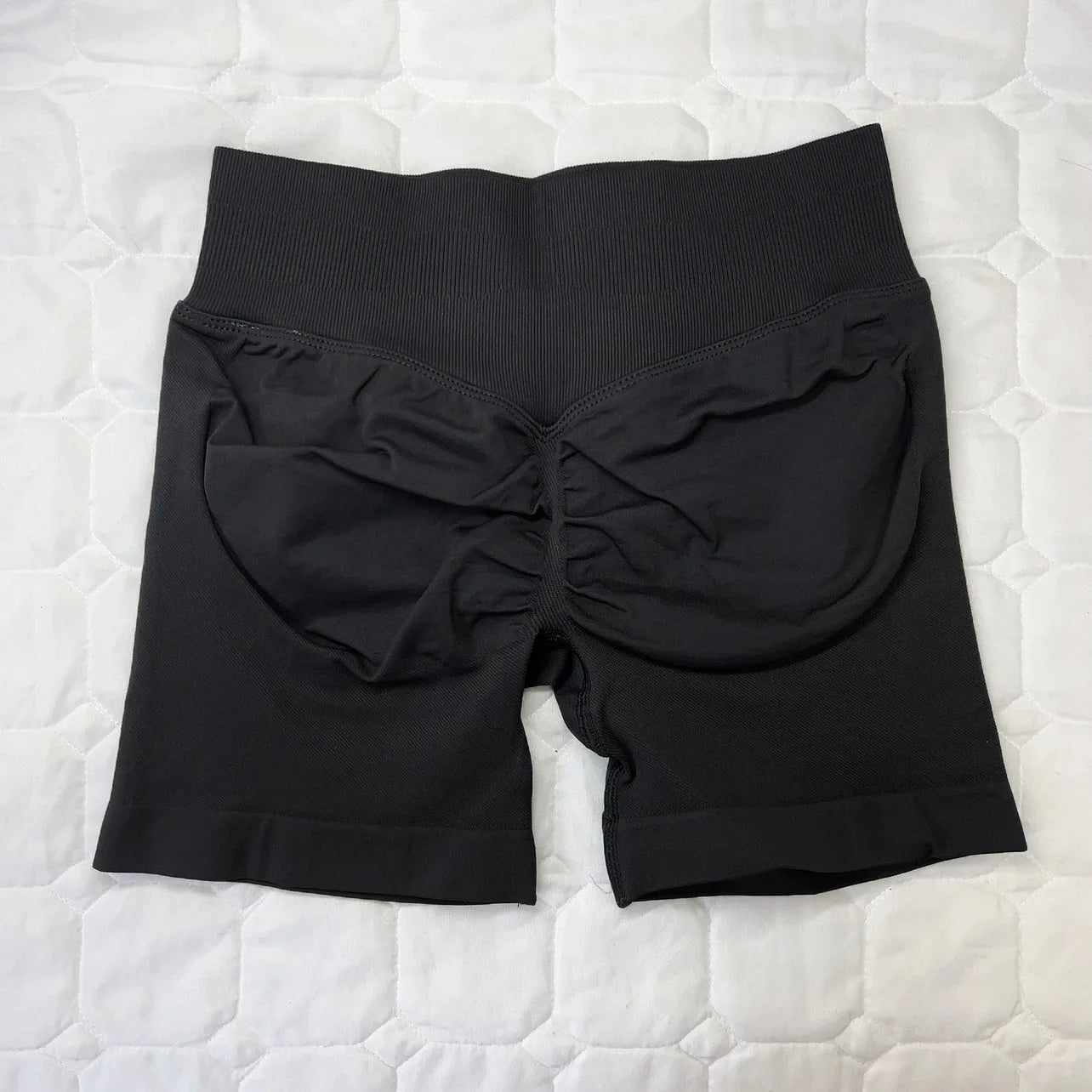 Seamless Yoga Shorts For Women Low Waist Triple Panel Waistband