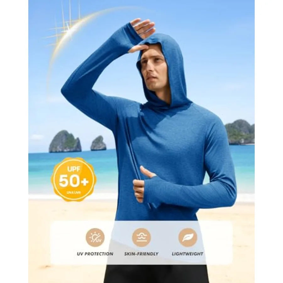 BOOJO Sun Hoodie UV UPF 50 Long Sleeve Shirt For Men Women