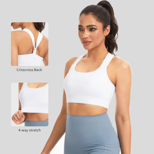 THE GYM PEOPLE Women's Cross Back Sports Bra for Yoga and Fitness