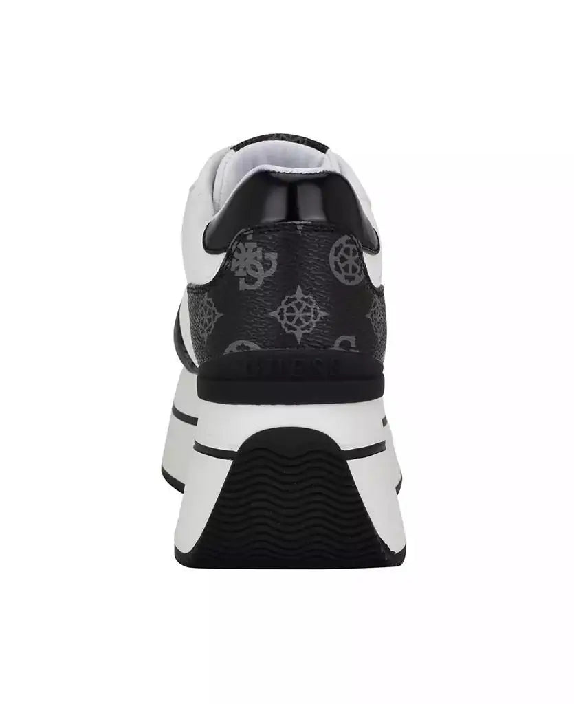 GUESS Women's Double-Layer Platform Running Shoes Lace-Up Protective Toe Casual Fitness Sneakers Active Wear Sneakers
